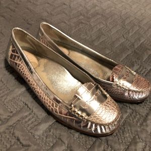 Cole Haan Metallic Leather Alligator loafers sz9